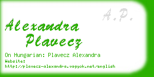 alexandra plavecz business card